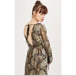 Topshop Dresses - Topshop Metallic Devore Plunge Neck Dress Topshop Dresses - Topshop Metallic Devore Plunge Neck Dress
